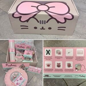Pusheen Box Winter 2024 Staying Cozy 6/7 Items Pink Bow Plush Cake Baking Figure